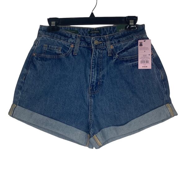 Wild Fable NWT Highest Rise Mom Shorts Blue 5 Working Pockets Size 4 - Picture 1 of 9